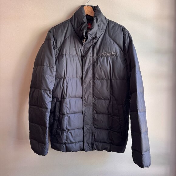 Columbia Jacket Mens M Black Silver Labyrinth Loop Omni Heat Infinity Puffer - Picture 1 of 11